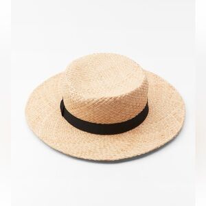 ZARA Tan Straw Hat with Black Band